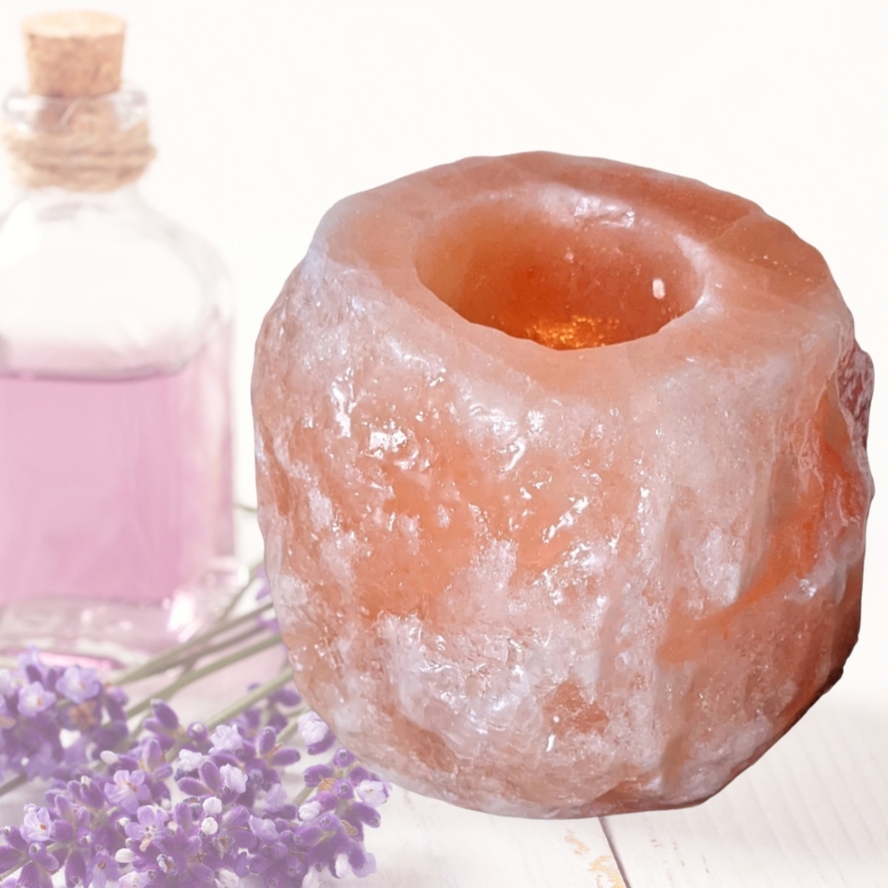 Himalayan Natural Crystal Salt Rock Tea Light Candle Holder